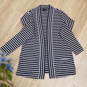 Navy && White Stripped Cardigan